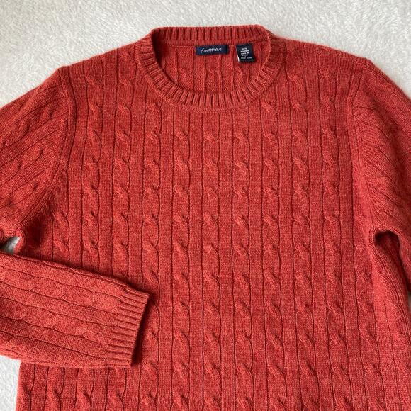 f. matthews Sweaters - f. matthews Cable Knit Cashmere Sweater Women Size L Rust Fall Crew Neck Preppy